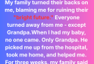 “POV: Your family disowns you for being a single mom, but Grandpa has a multi-million dollar surprise for you.”