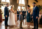 At that moment, my son’s voice cut through the room: “Did Daddy Make Us Lose Our Home Because He Stole?” Silence gripped the wedding—and my ex realized everything had been revealed.